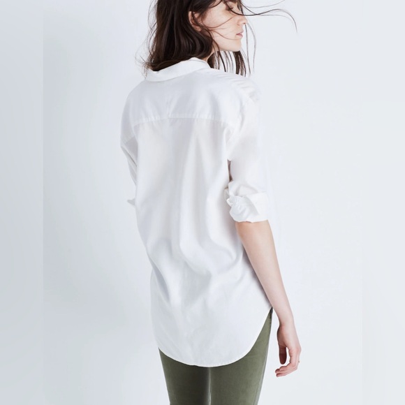 Madewell | White Button Down Shirt ‘Drapey Oversized Boyshirt Pure White | Small - Picture 4 of 13